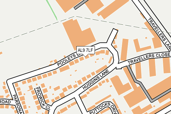 AL9 7LF map - OS OpenMap – Local (Ordnance Survey)