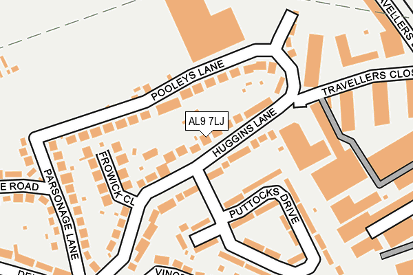 AL9 7LJ map - OS OpenMap – Local (Ordnance Survey)