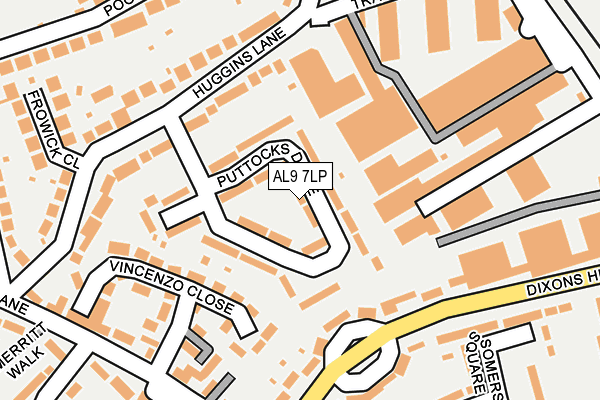 AL9 7LP map - OS OpenMap – Local (Ordnance Survey)