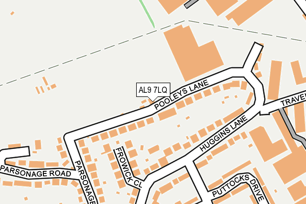 AL9 7LQ map - OS OpenMap – Local (Ordnance Survey)
