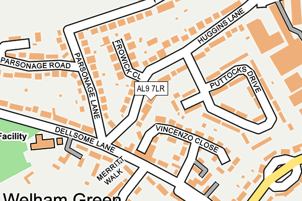 AL9 7LR map - OS OpenMap – Local (Ordnance Survey)