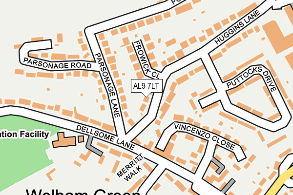 AL9 7LT map - OS OpenMap – Local (Ordnance Survey)