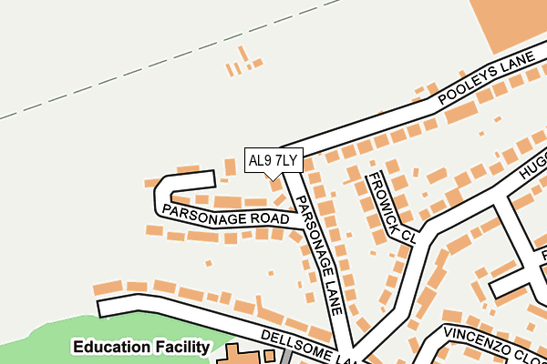 AL9 7LY map - OS OpenMap – Local (Ordnance Survey)