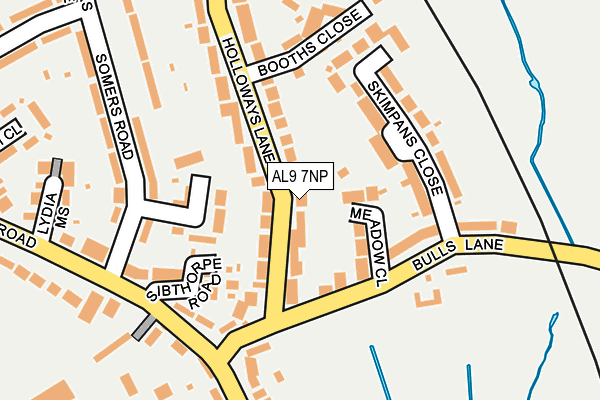 AL9 7NP map - OS OpenMap – Local (Ordnance Survey)