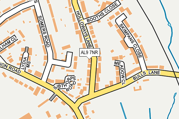 AL9 7NR map - OS OpenMap – Local (Ordnance Survey)
