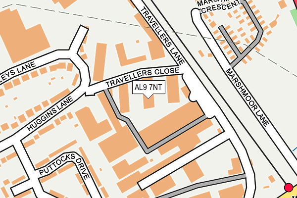AL9 7NT map - OS OpenMap – Local (Ordnance Survey)