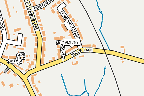 AL9 7NY map - OS OpenMap – Local (Ordnance Survey)