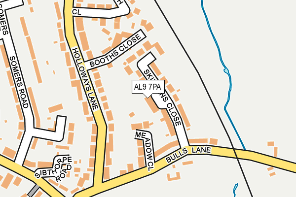 AL9 7PA map - OS OpenMap – Local (Ordnance Survey)