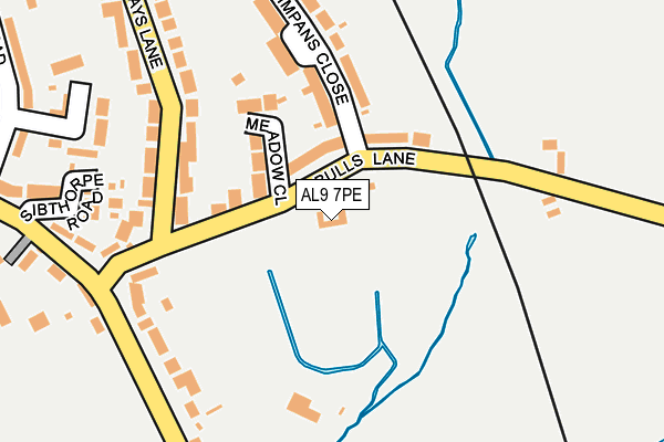 AL9 7PE map - OS OpenMap – Local (Ordnance Survey)