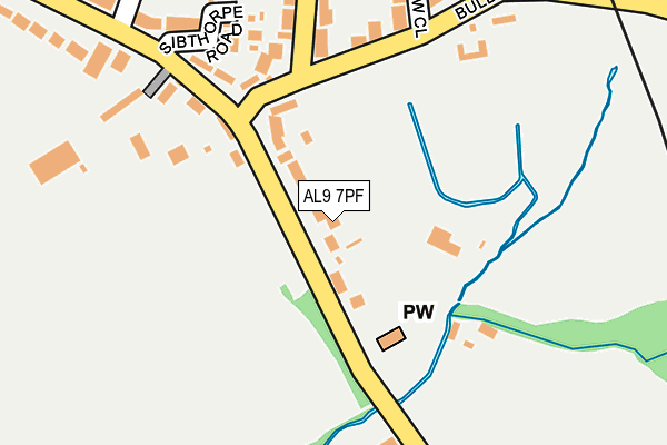 AL9 7PF map - OS OpenMap – Local (Ordnance Survey)