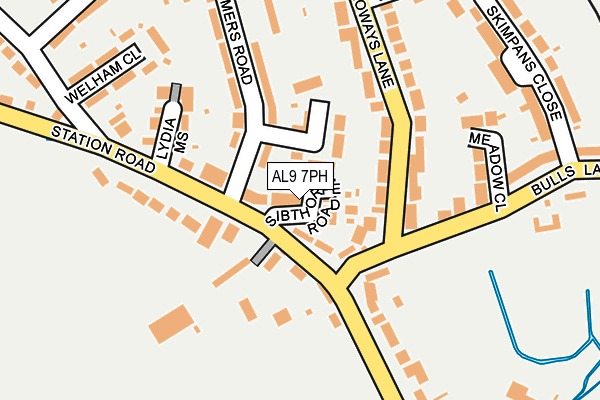 AL9 7PH map - OS OpenMap – Local (Ordnance Survey)