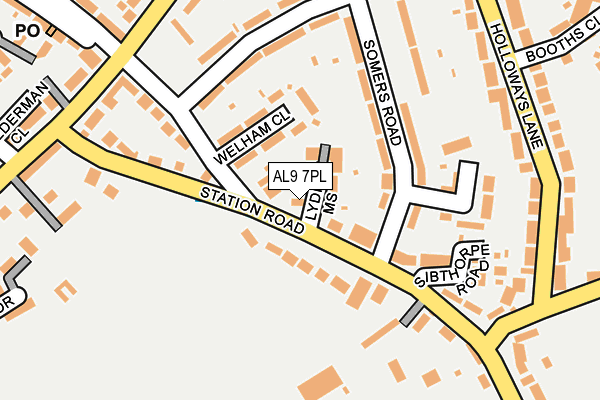 AL9 7PL map - OS OpenMap – Local (Ordnance Survey)