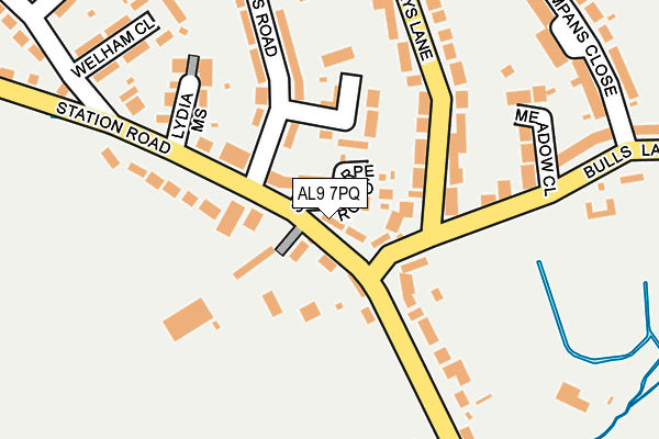 AL9 7PQ map - OS OpenMap – Local (Ordnance Survey)