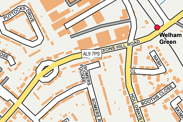 AL9 7PS map - OS OpenMap – Local (Ordnance Survey)