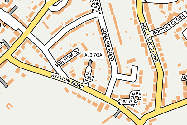 AL9 7QA map - OS OpenMap – Local (Ordnance Survey)