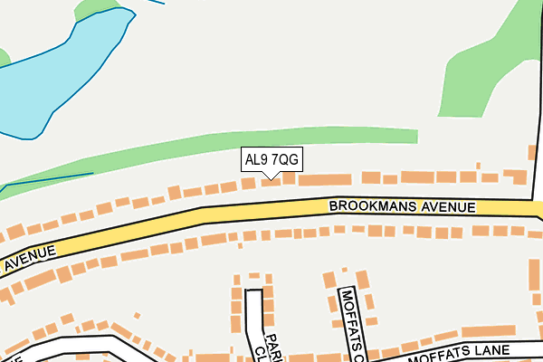 AL9 7QG map - OS OpenMap – Local (Ordnance Survey)