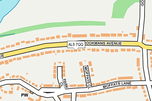 AL9 7QQ map - OS OpenMap – Local (Ordnance Survey)