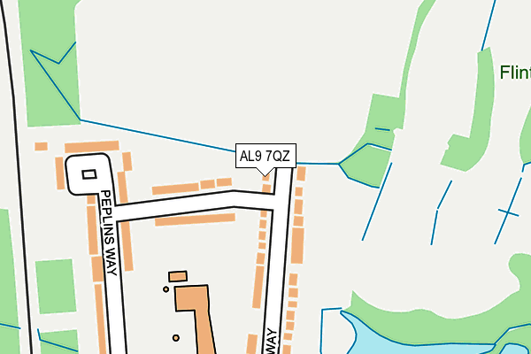 AL9 7QZ map - OS OpenMap – Local (Ordnance Survey)