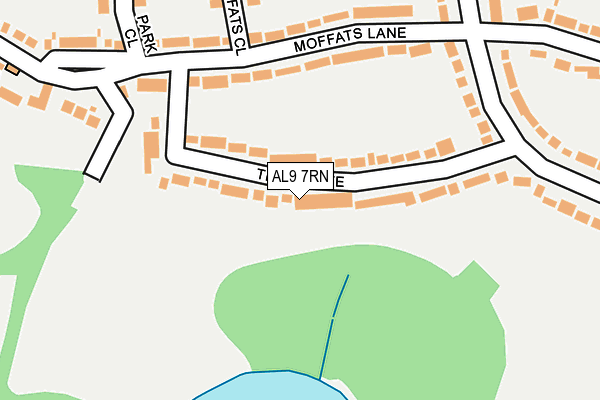 AL9 7RN map - OS OpenMap – Local (Ordnance Survey)