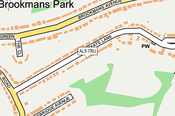 AL9 7RU map - OS OpenMap – Local (Ordnance Survey)