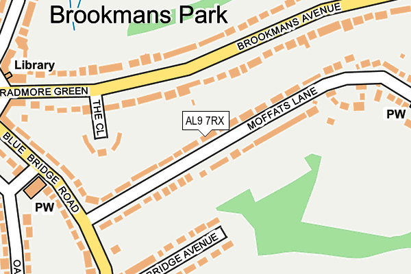 AL9 7RX map - OS OpenMap – Local (Ordnance Survey)