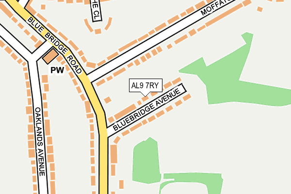AL9 7RY map - OS OpenMap – Local (Ordnance Survey)