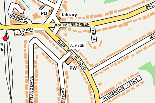 AL9 7SB map - OS OpenMap – Local (Ordnance Survey)