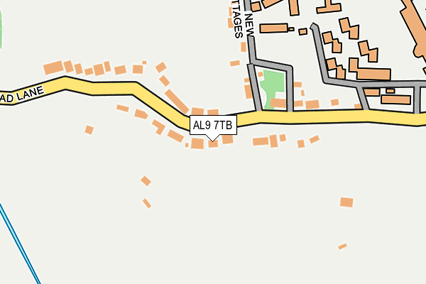 AL9 7TB map - OS OpenMap – Local (Ordnance Survey)