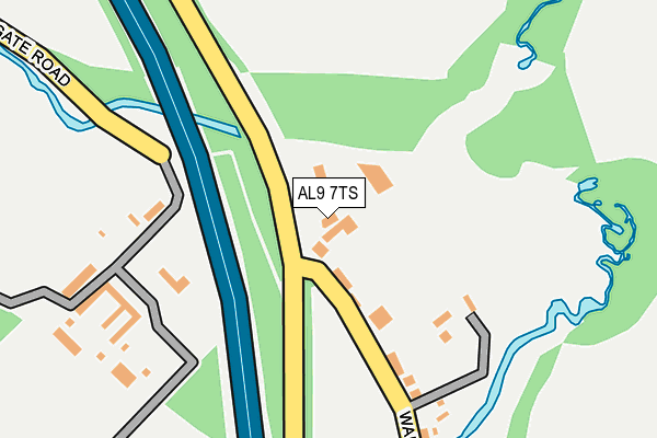 AL9 7TS map - OS OpenMap – Local (Ordnance Survey)