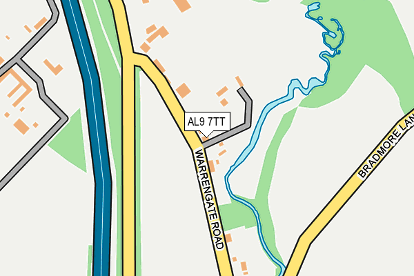 AL9 7TT map - OS OpenMap – Local (Ordnance Survey)