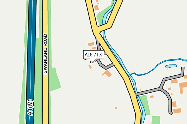 AL9 7TX map - OS OpenMap – Local (Ordnance Survey)
