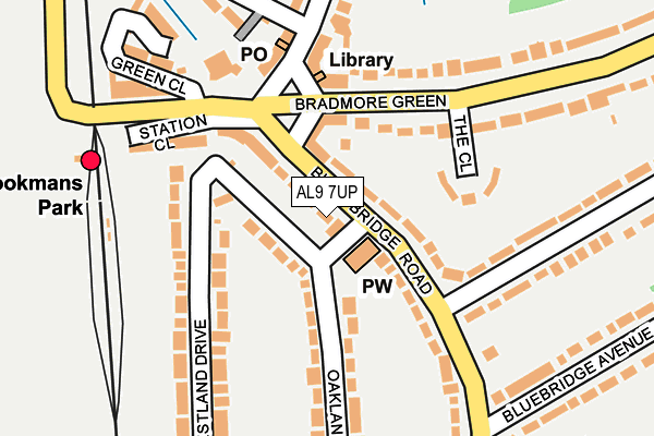 AL9 7UP map - OS OpenMap – Local (Ordnance Survey)