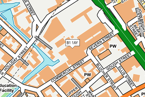 B1 1AY map - OS OpenMap – Local (Ordnance Survey)