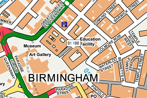 B1 1BB map - OS OpenMap – Local (Ordnance Survey)