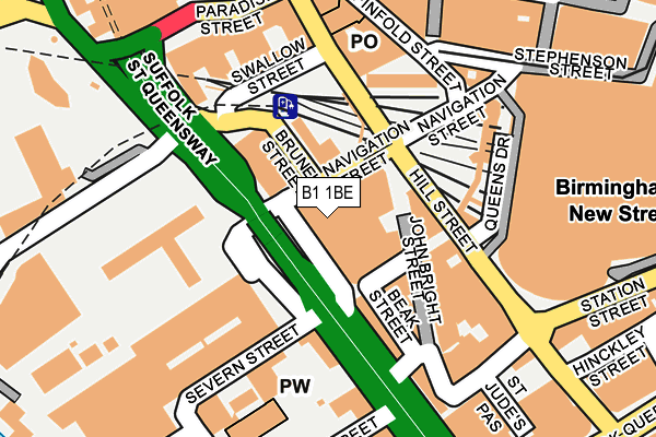 B1 1BE map - OS OpenMap – Local (Ordnance Survey)