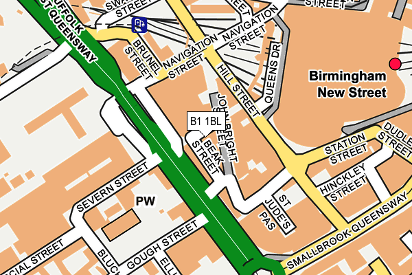 B1 1BL map - OS OpenMap – Local (Ordnance Survey)
