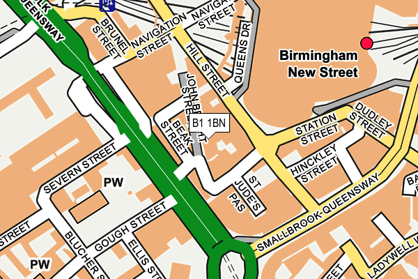 B1 1BN map - OS OpenMap – Local (Ordnance Survey)