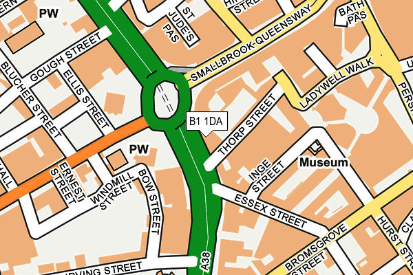 B1 1DA map - OS OpenMap – Local (Ordnance Survey)
