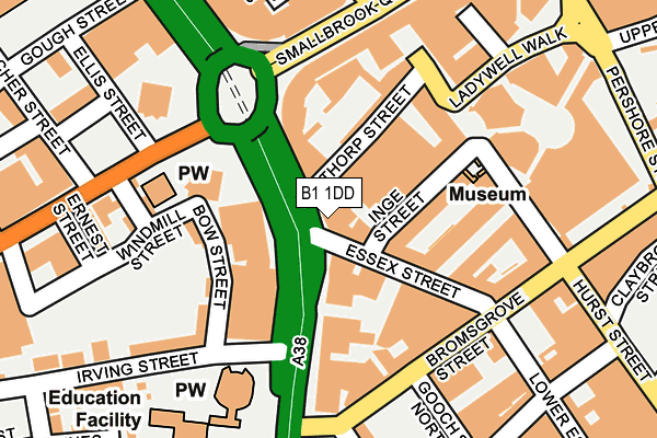 B1 1DD map - OS OpenMap – Local (Ordnance Survey)