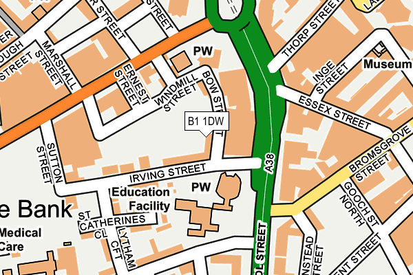 B1 1DW map - OS OpenMap – Local (Ordnance Survey)
