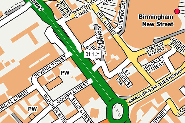 B1 1LY map - OS OpenMap – Local (Ordnance Survey)