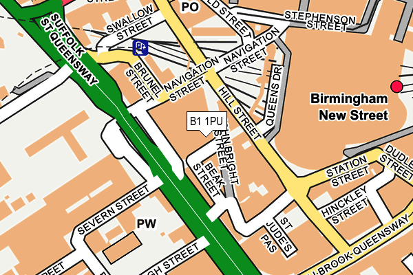 B1 1PU map - OS OpenMap – Local (Ordnance Survey)