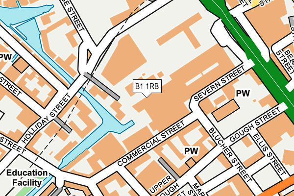 B1 1RB map - OS OpenMap – Local (Ordnance Survey)