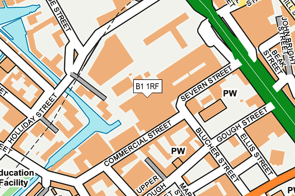 B1 1RF map - OS OpenMap – Local (Ordnance Survey)