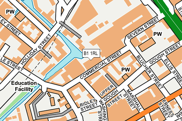 B1 1RL map - OS OpenMap – Local (Ordnance Survey)