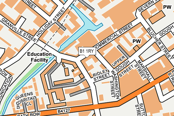B1 1RY map - OS OpenMap – Local (Ordnance Survey)