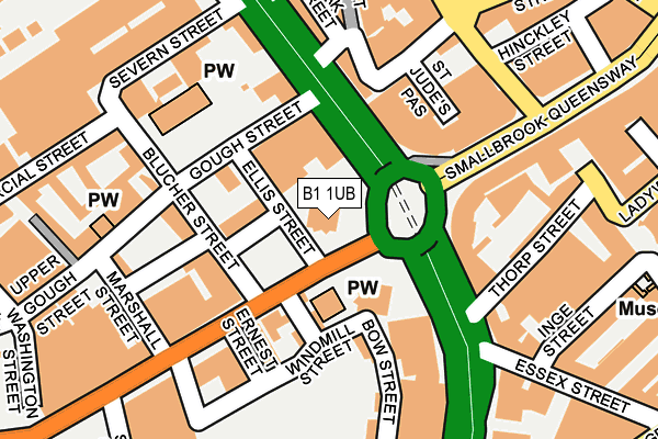 B1 1UB map - OS OpenMap – Local (Ordnance Survey)
