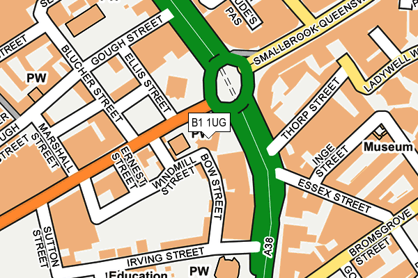B1 1UG map - OS OpenMap – Local (Ordnance Survey)