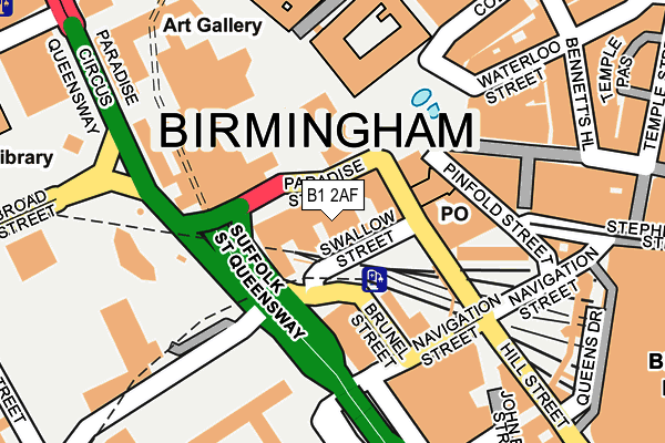 B1 2AF map - OS OpenMap – Local (Ordnance Survey)