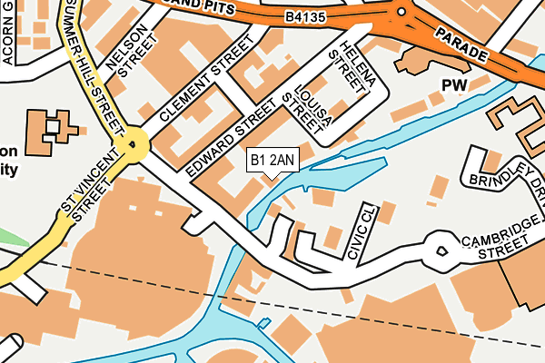 B1 2AN map - OS OpenMap – Local (Ordnance Survey)